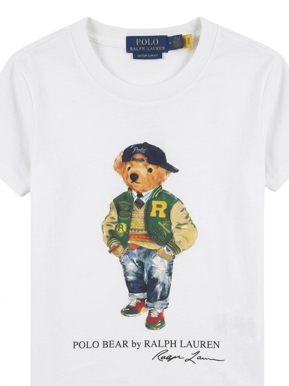 Polo Ralph Lauren Whtie Varsity Polo Bear Graphic Tee